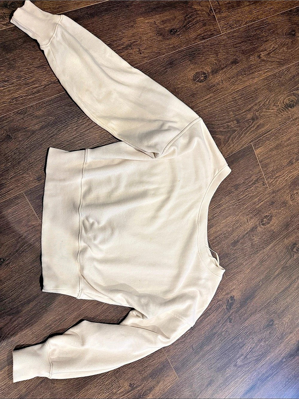 Aerie Go-To Off The Shoulder Sweatshirt Cream Pullover Sweatshirt Size Medium